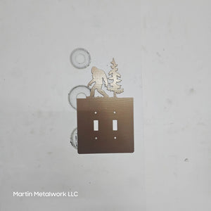 Bigfoot Metal Light Switch Cover – Forest Creature Plate – Powder Coated Steel (Single/Double Gang or Rocker) – Rustic Cabin