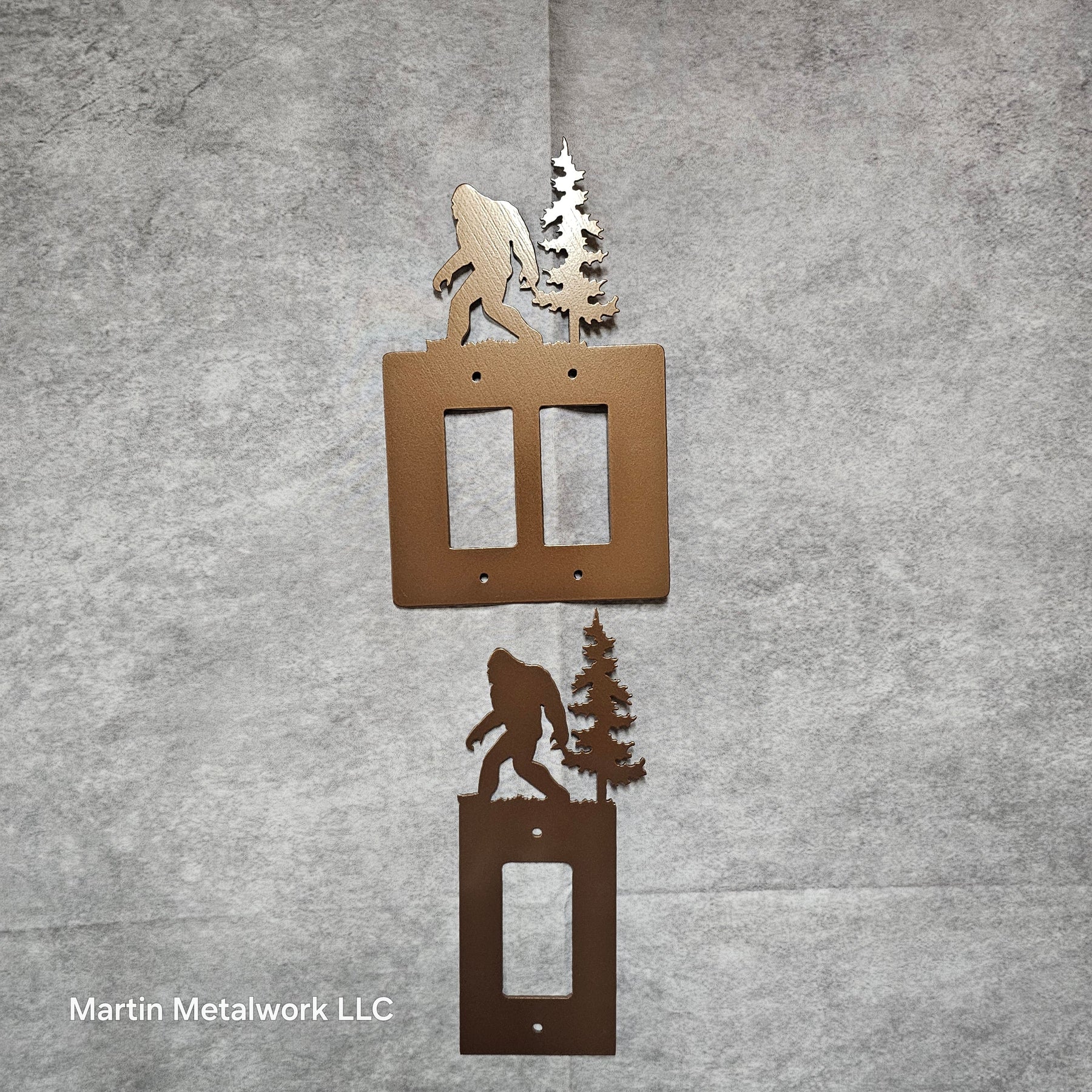 Bigfoot Metal Light Switch Cover – Forest Creature Plate – Powder Coated Steel (Single/Double Gang or Rocker) – Rustic Cabin