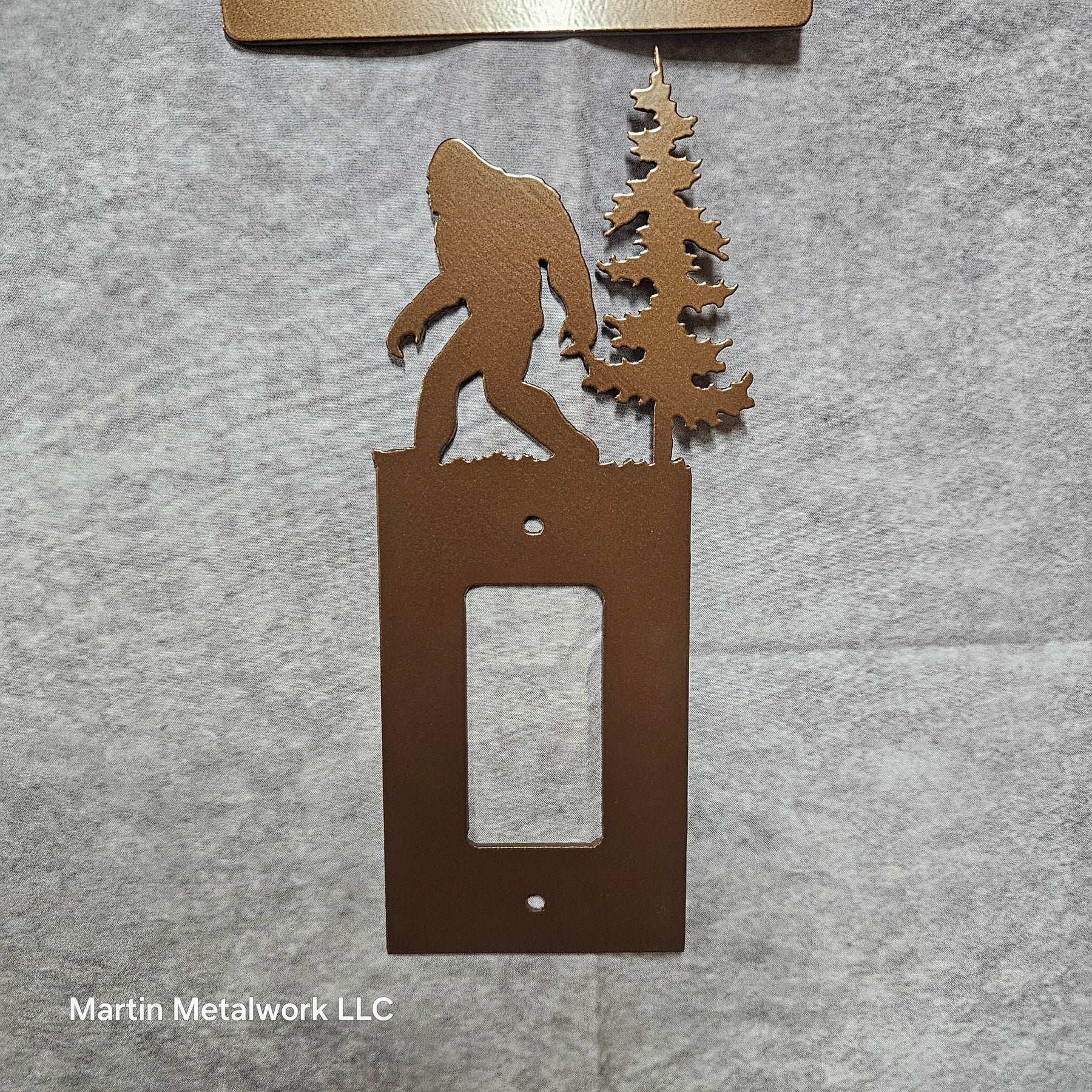 Bigfoot Metal Light Switch Cover – Forest Creature Plate – Powder Coated Steel (Single/Double Gang or Rocker) – Rustic Cabin