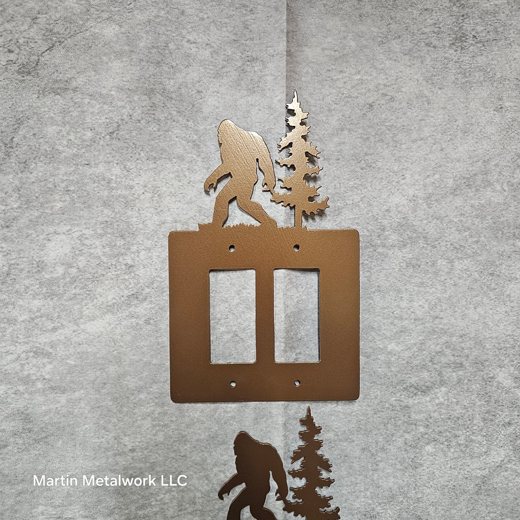 Bigfoot Metal Light Switch Cover – Forest Creature Plate – Powder Coated Steel (Single/Double Gang or Rocker) – Rustic Cabin