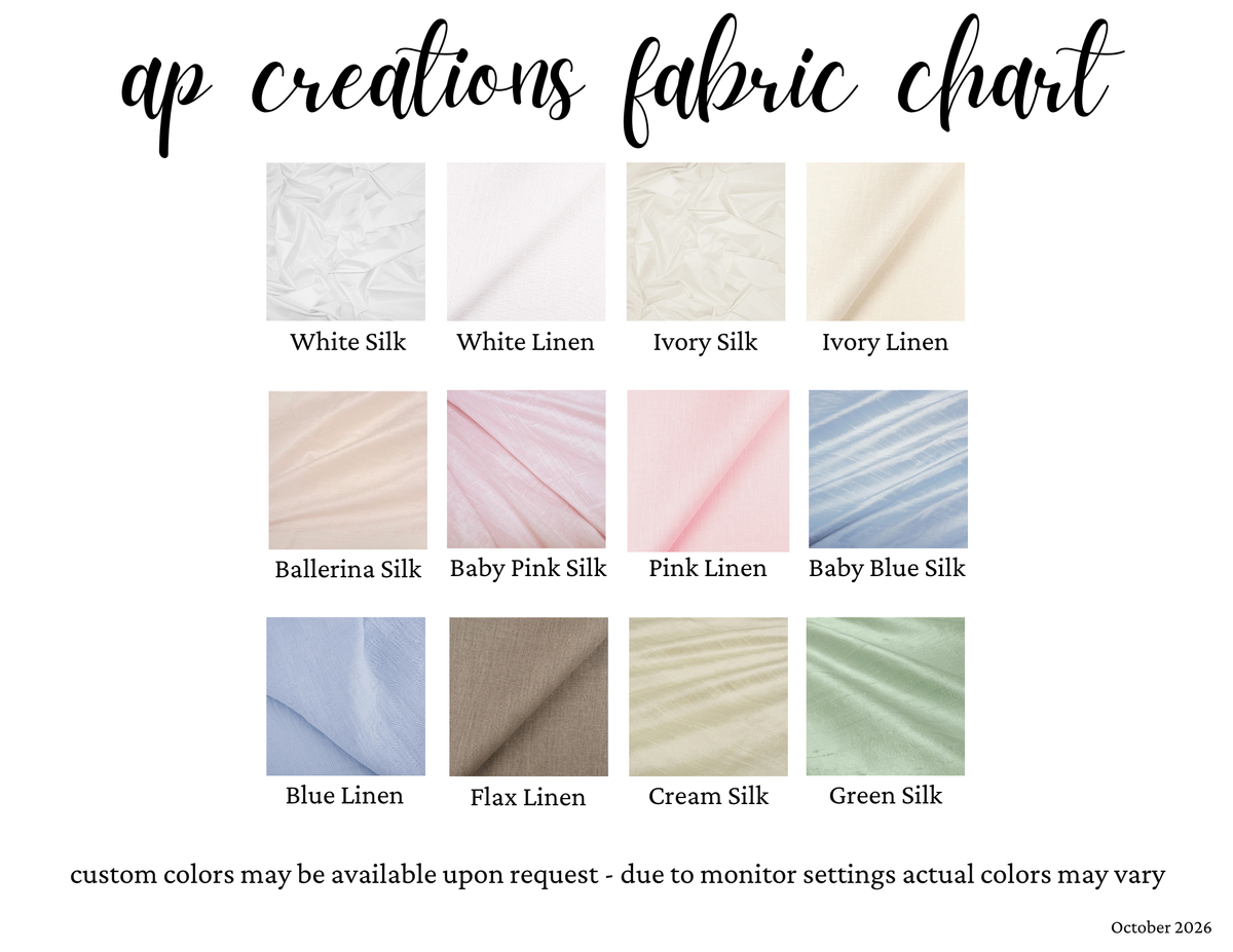 Baby Memory Book - White Linen (w/ SATIN Bow)