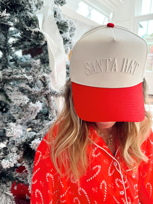 Santa Hat - Red Vintage Trucker Hat by KenzKustomz, view 5