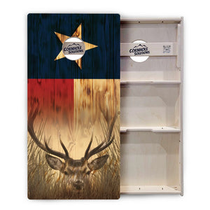 Rustic Texas Flag Deer & Fish Cornhole Boards – Tournament Series