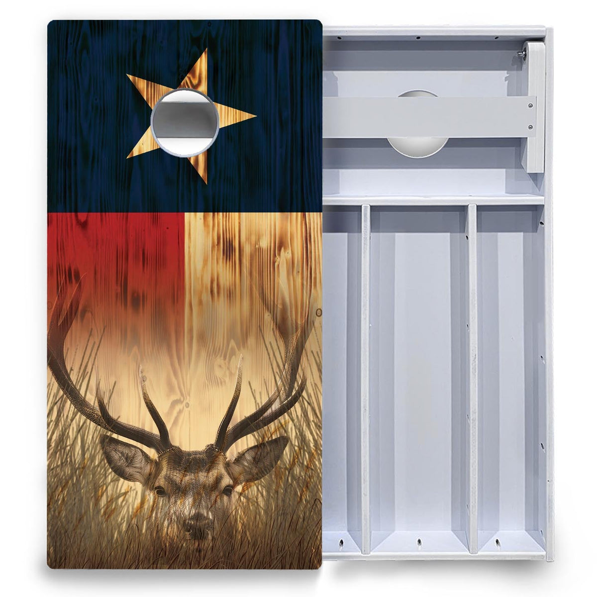 Texas Flag Deer & Fish Cornhole Boards - All Weather Series