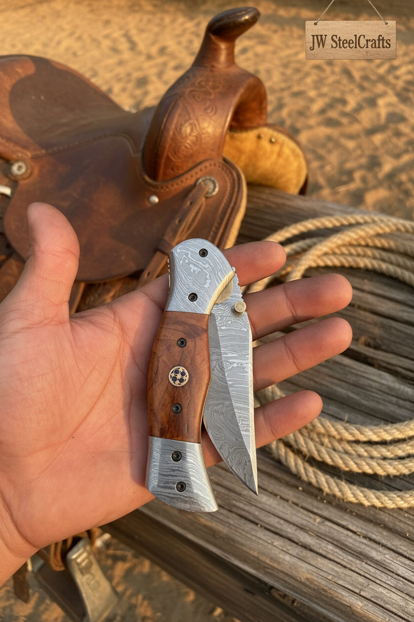 Dusty Trail Pocket Knife by JW SteelCrafts