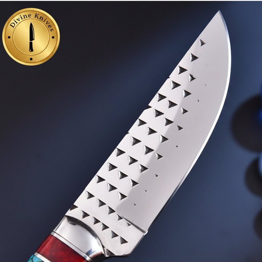 Antler Turquoise Rasp Cowboy Belt Knife with product detail, view 3