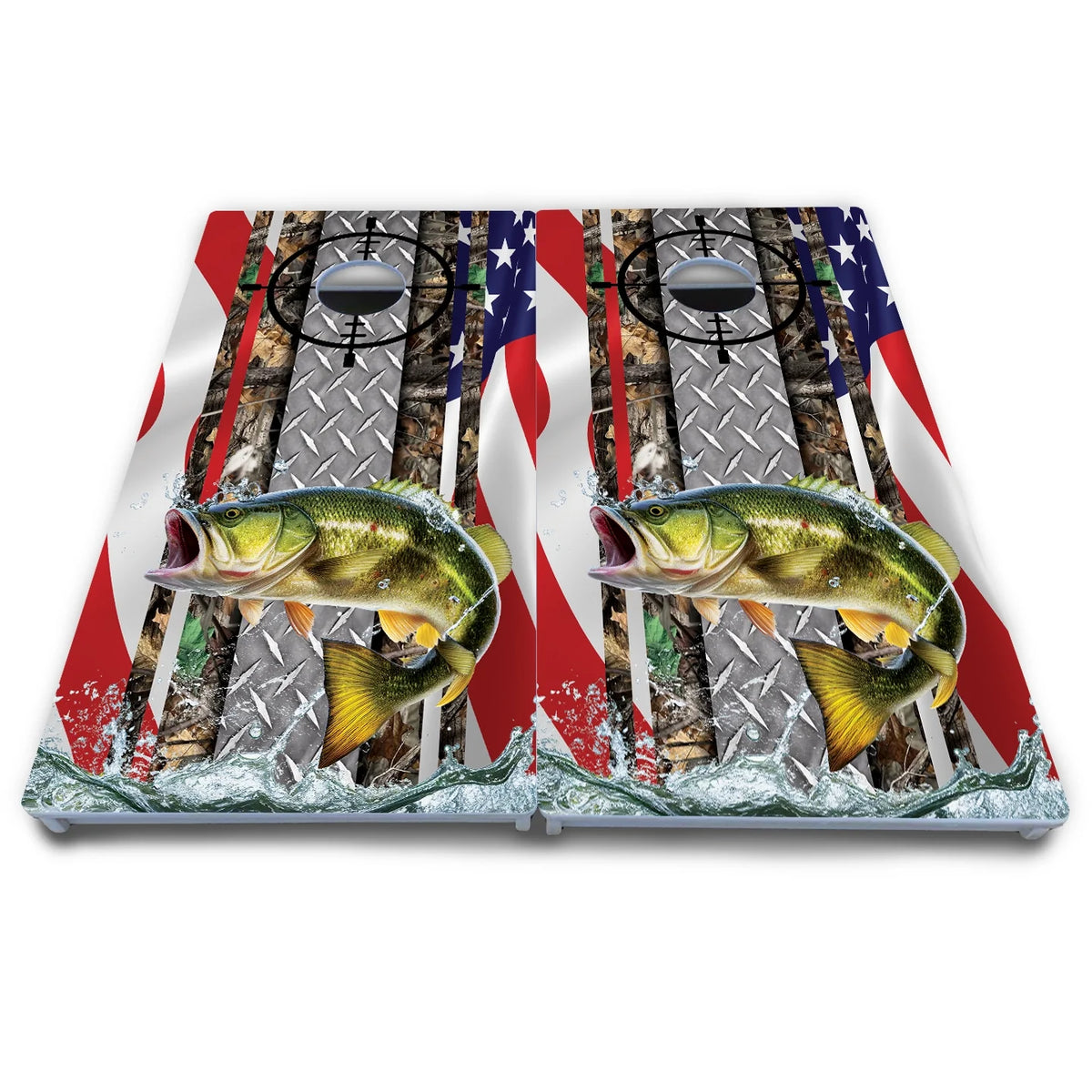 Scope Deer & Fish Cornhole Boards - All Weather Series