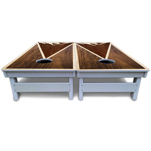 Stained Mountain Scene Cornhole Boards - All Weather Series