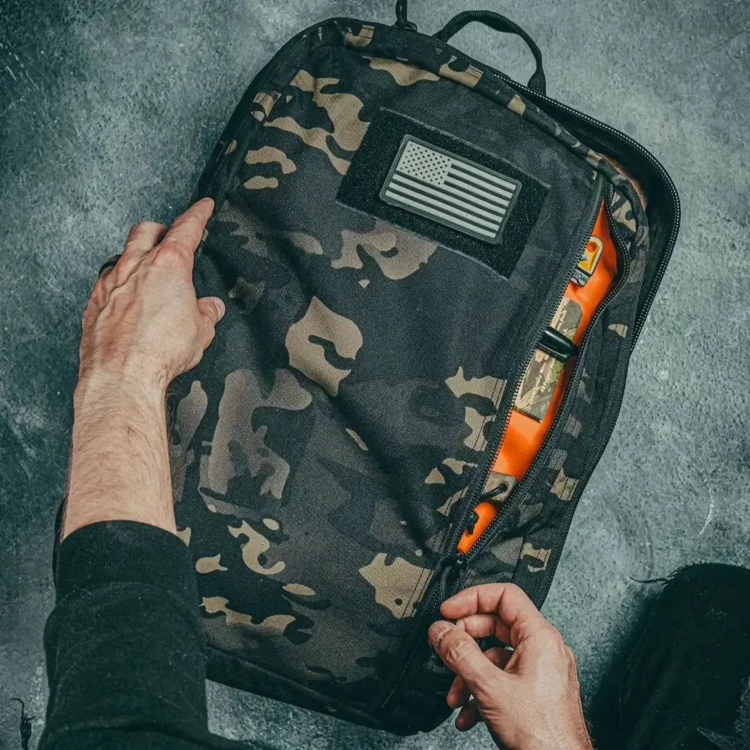 24 Hour Backpack 500D by Recycled Firefighter, handmade leather goods detail photo 2