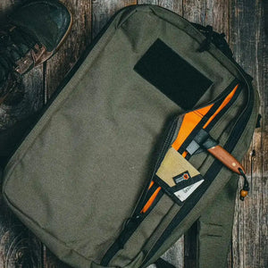 24 Hour Backpack by Recycled Firefighter, handmade leather goods detail photo 8