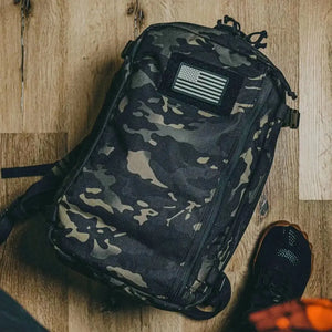 24 Hour PLUS Backpack 500D by Recycled Firefighter, handmade leather goods detail photo 6