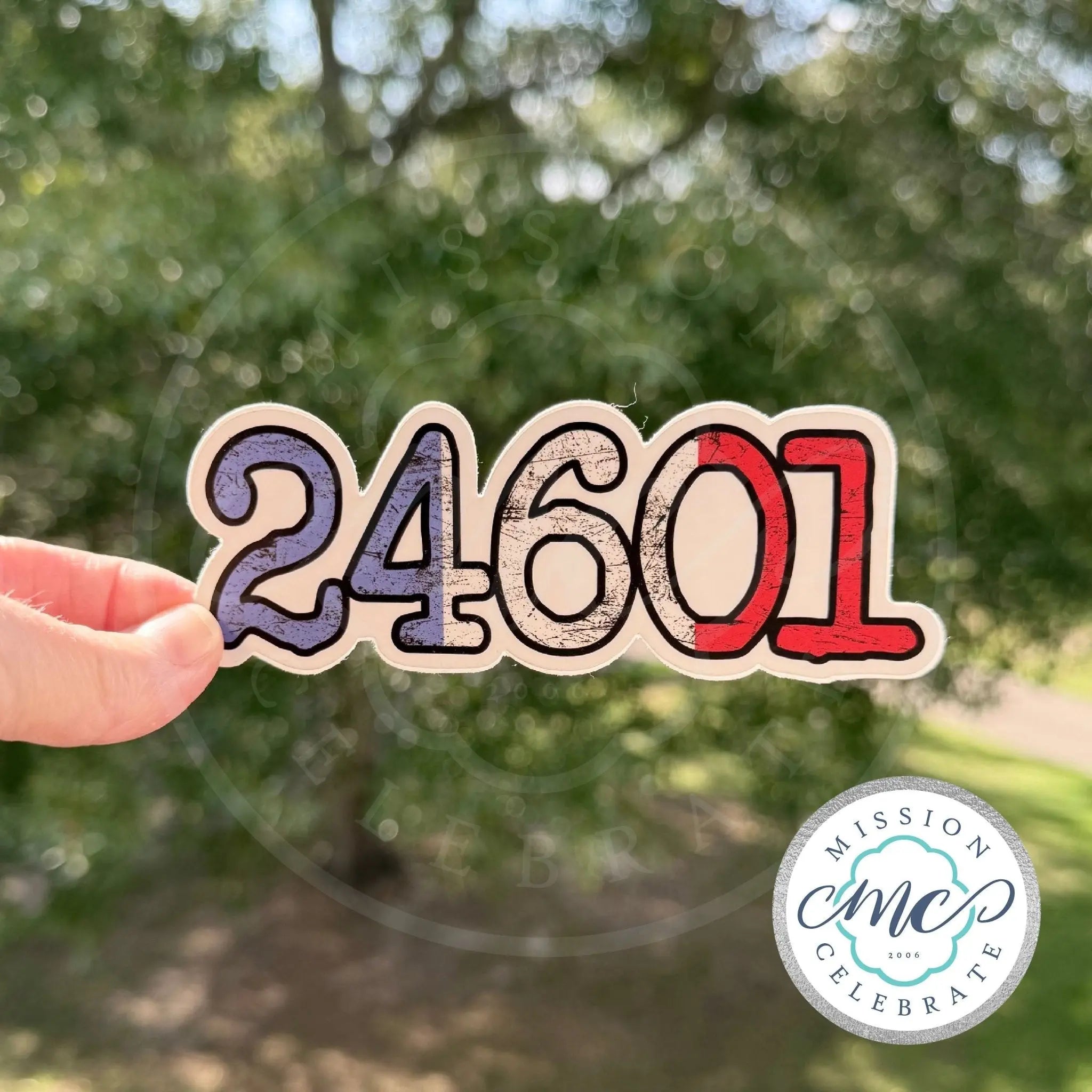 24601 (inspired by Jean val Jean Les Miserables Les Mis) Art Decal (Interior / Exterior Use) Mission Celebrate