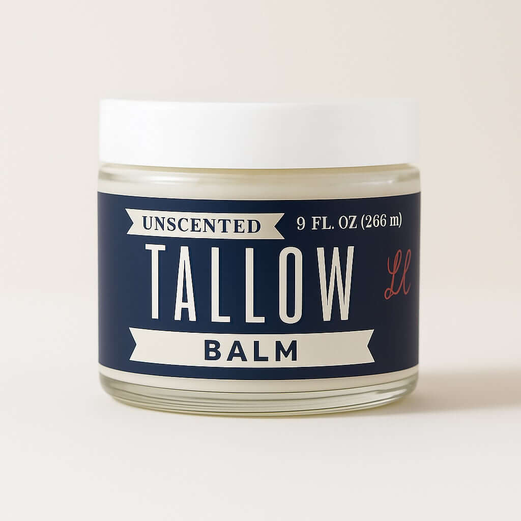 Unscented Tallow Skincare 9oz Trio - Whipped Moisturizer, Body Butter & Balm | Lady May Tallow by The Lady May, scented candle detail photo 5