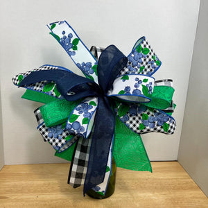 Blueberry Wreath Bow | Green Plaid & Gingham Decor by Bouge Creations, view 6
