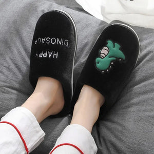 Plush Slipper Happy Dinosaur  Winter Fur Cotton Warm Non Slip Grip by The Mississippi Mermaid Mercantile - view 4