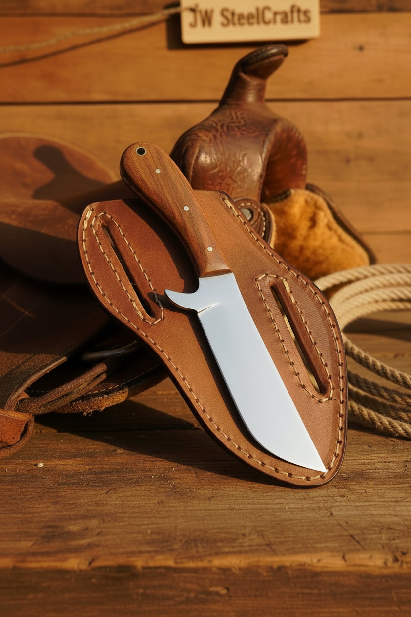Timberline Ranch Skinner Knife Damascus Wood Handle by JW SteelCrafts — view 1 of 1