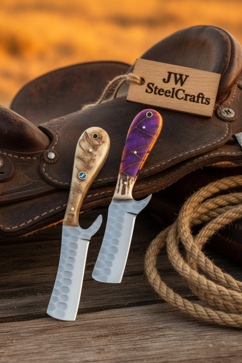 Canyon Trail Bull Cutter Set Dimple-Textured Carbon Duo by JW SteelCrafts — view 1 of 2