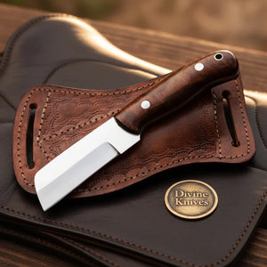 Rosewood D2 Steel Tanto Bull Cutter with Classic Wood Grip by Divine Knives — view 1 of 4