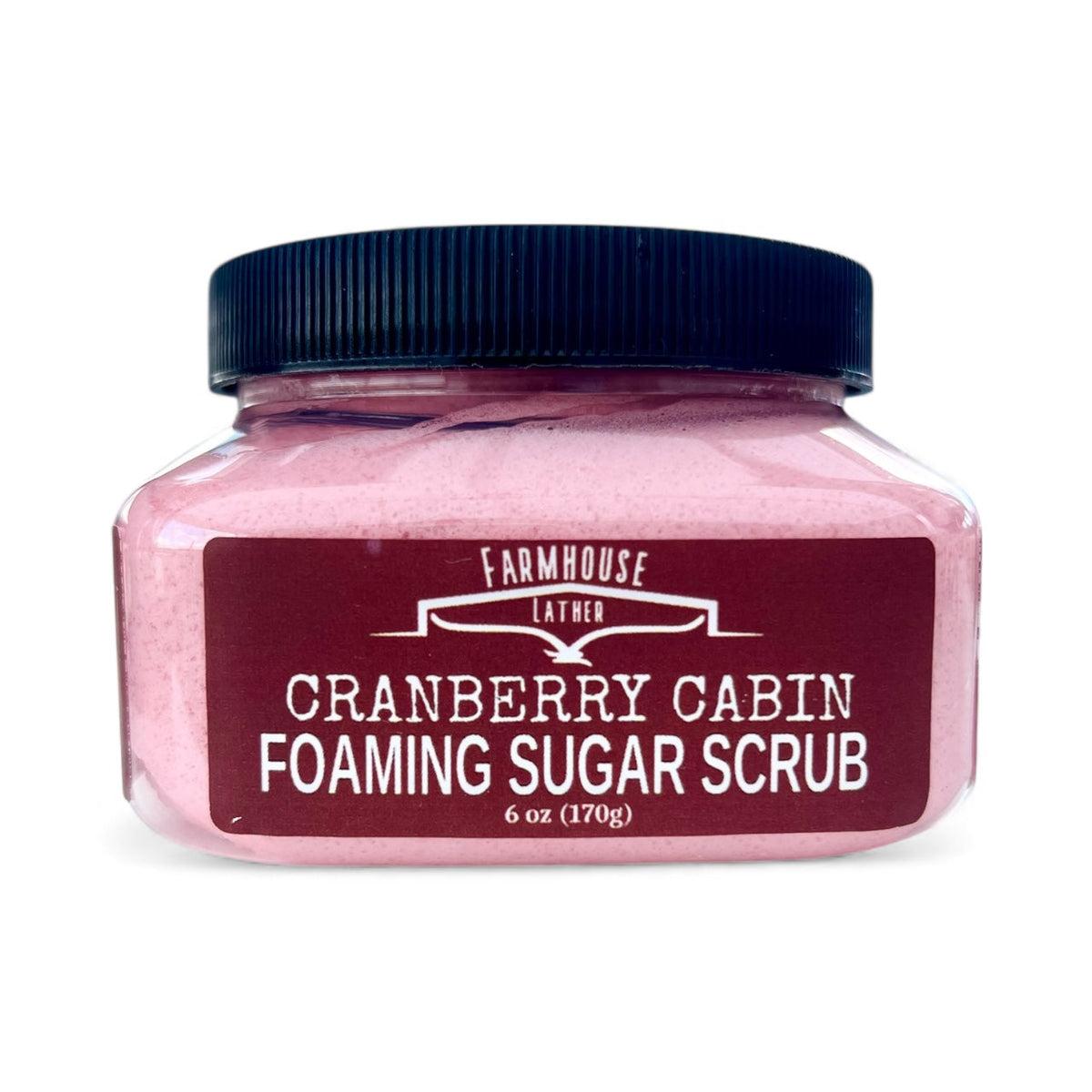 Cranberry Cabin foaming sugar scrub by Farmhouse Lather