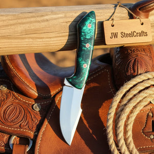 Emerald Range Stainless Skinner Knife by JW SteelCrafts, alternate view 3