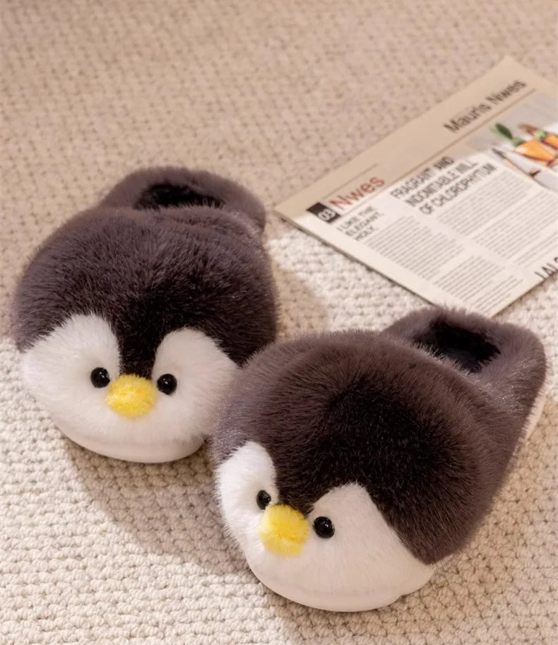 Fuzzy Penguin Plush Slippers — Cute Soft Furry Indoor House Shoes by The Mississippi Mermaid Mercantile - view 13
