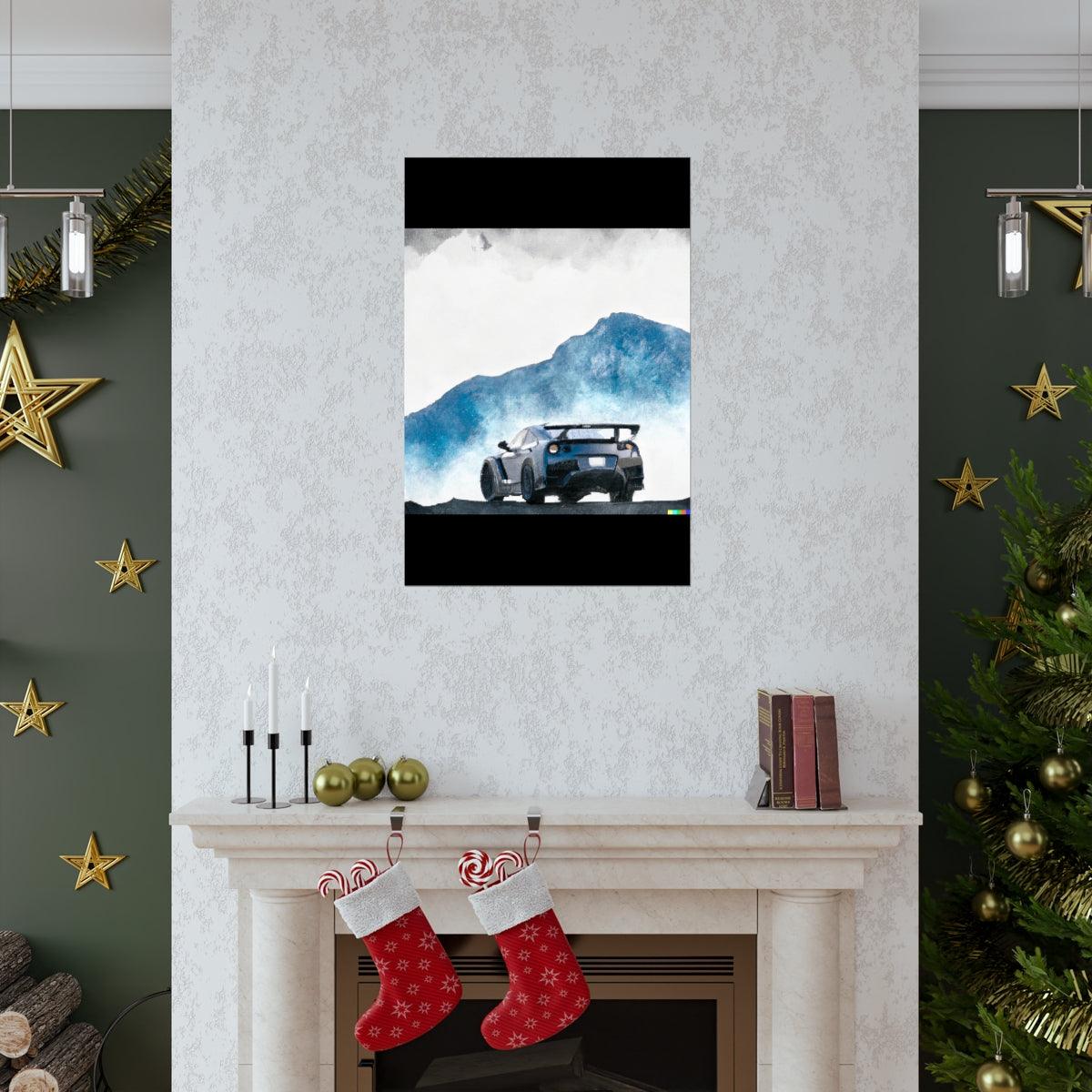Nissan GTR water color Matte Vertical Posters