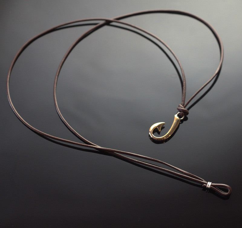 Two Way Small Bronze Hook Necklace