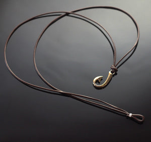 Two Way Small Bronze Hook Necklace