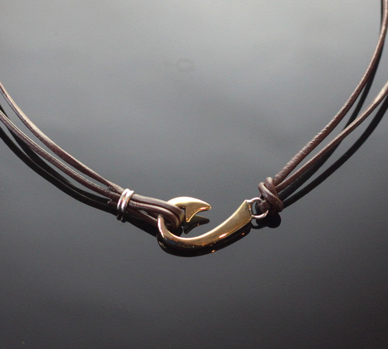 2 in 1 Bronze Sm Hook Necklace