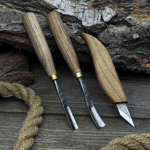 3-Piece Carving Set – Detail Gouges & Whittling Knife
