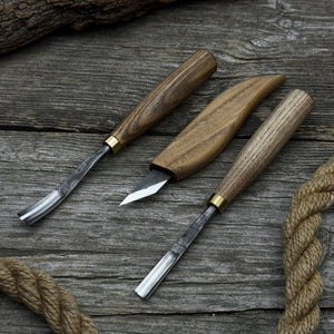 3-Piece Carving Set – Detail Gouges & Whittling Knife
