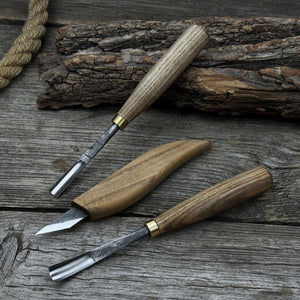 3-Piece Carving Set – Detail Gouges & Whittling Knife