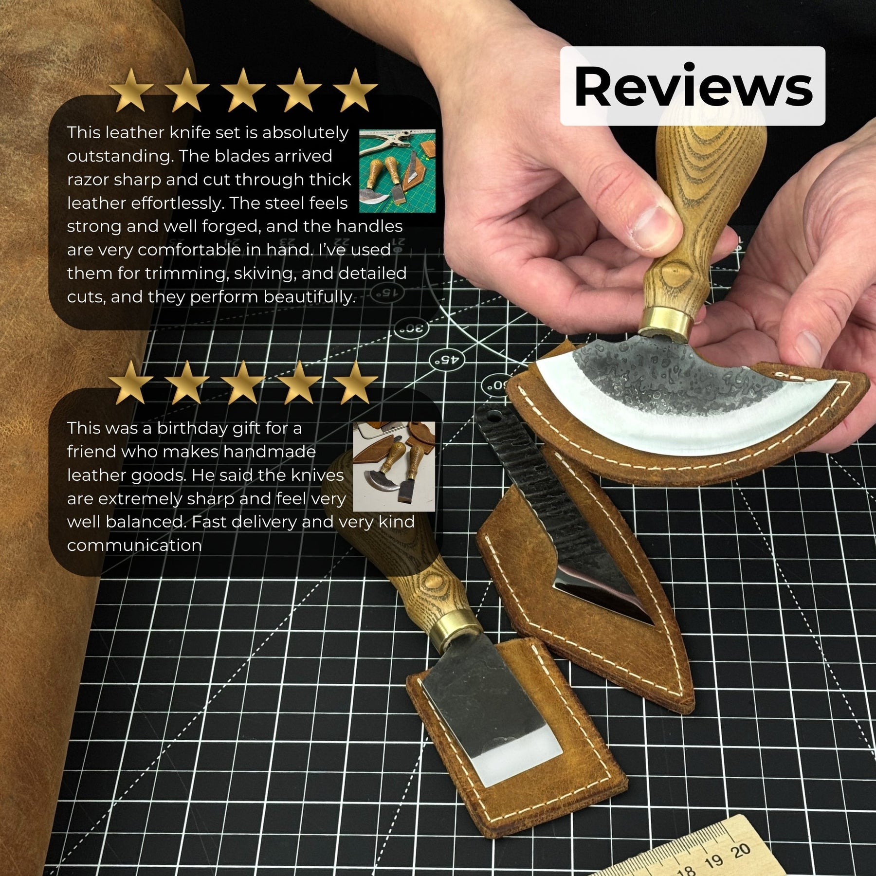 3-Piece Leatherworking Tool Set
