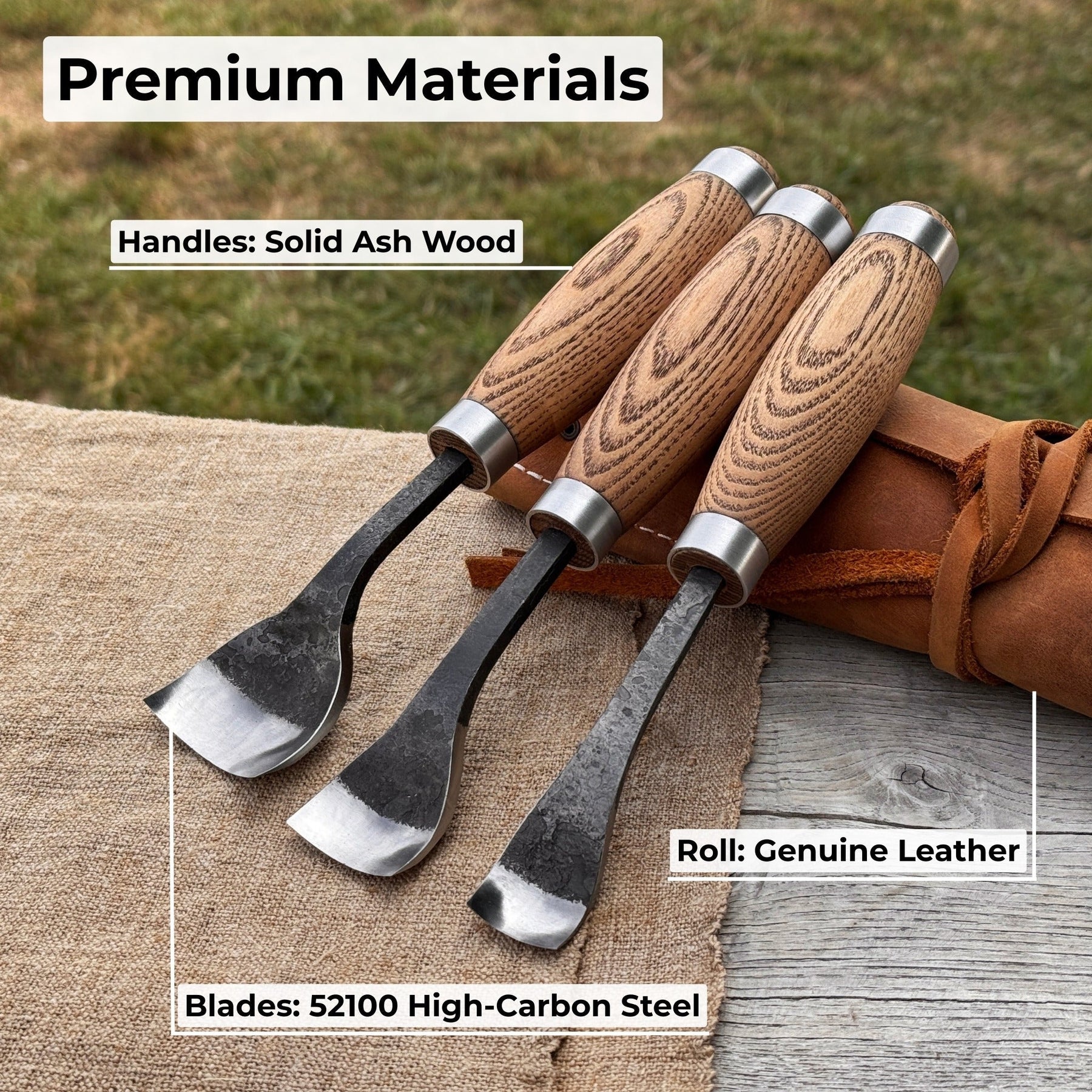 3-Piece Spoon Bent Gouge Set