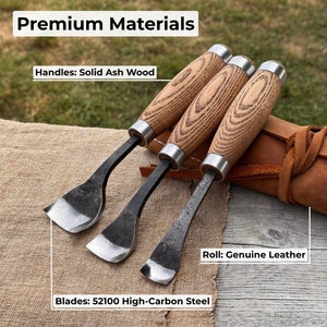 3-Piece Spoon Bent Gouge Set