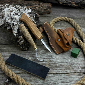 3-Piece Spoon Carving Tool Set with Leather Strop