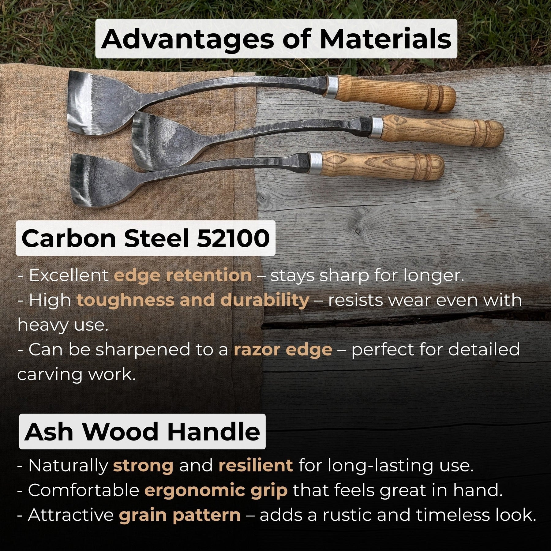 3-Piece Spoon (Short) Bent Gouge Set