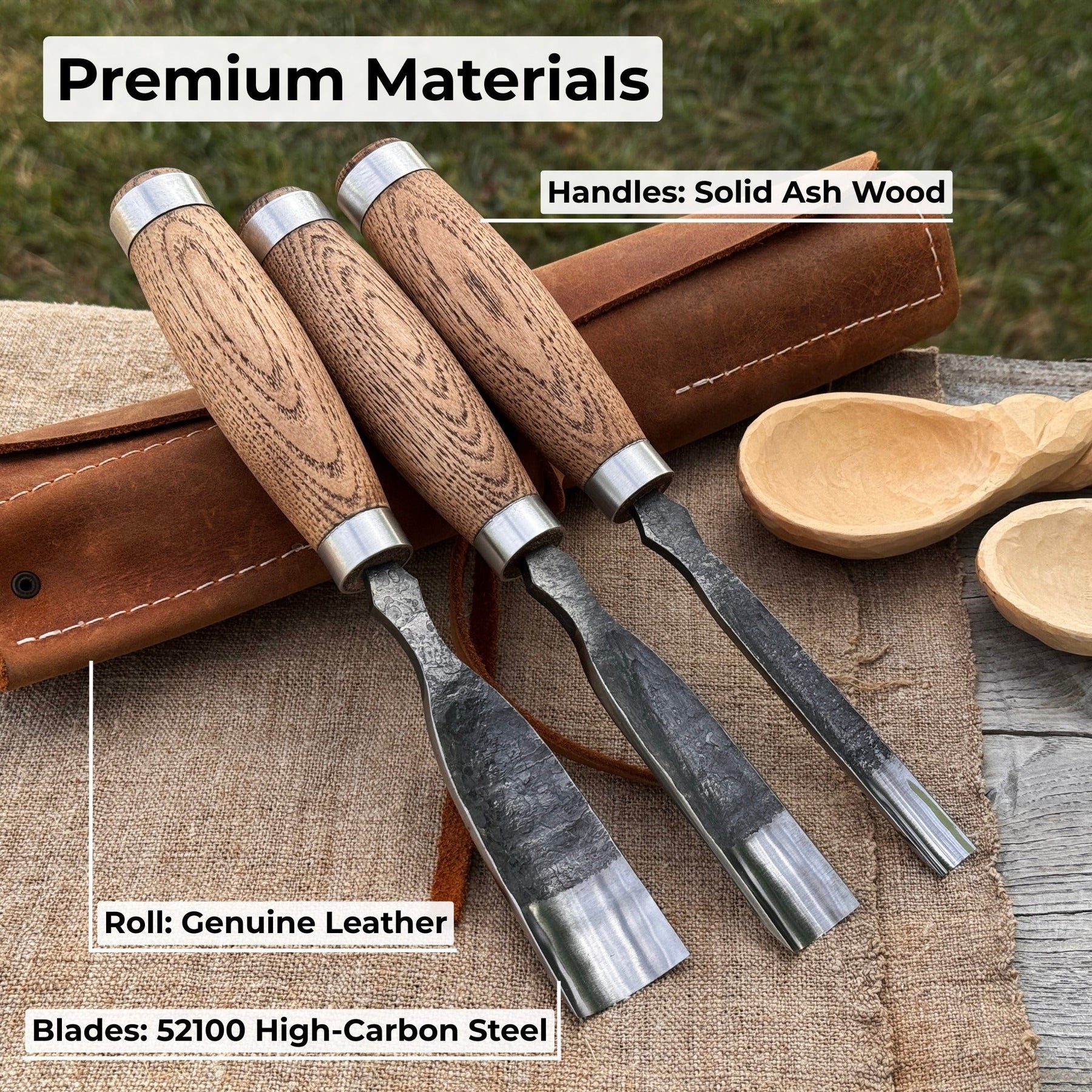 3-Piece Straight Rounded Chisel Set
