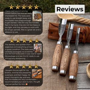 3-Piece Straight Rounded Chisel Set