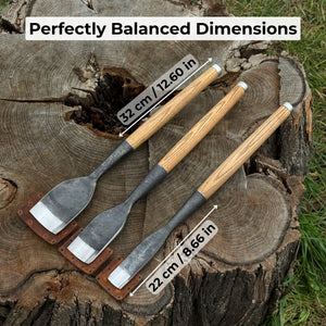 3-Piece Timber Framing Rounded Chisel Set