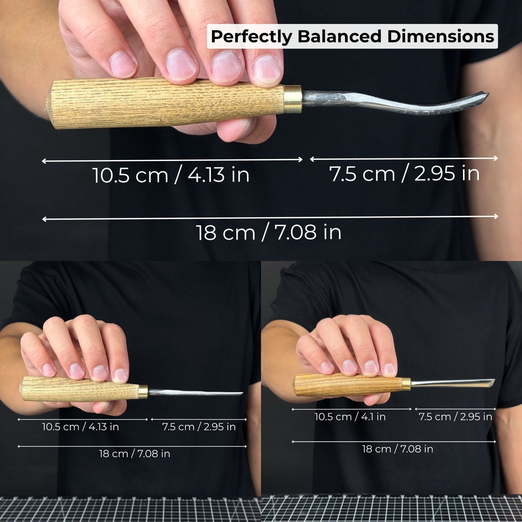 3-Piece Wood Carving Chisel & Gouge Set