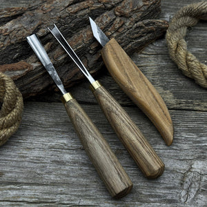 3-Piece Wood Carving Tool Set – For Geometric, Detail & Relief Carving