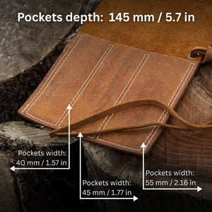 3 Pocket Leather Chisel Roll