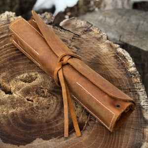 3 Pocket Leather Tool Roll