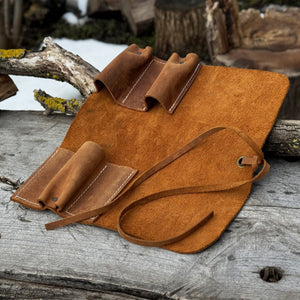 3 Pocket Leather Tool Roll