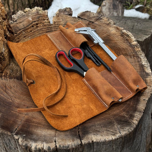 3 Pocket Leather Tool Roll