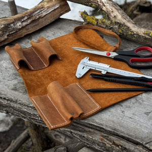 3 Pocket Leather Tool Roll