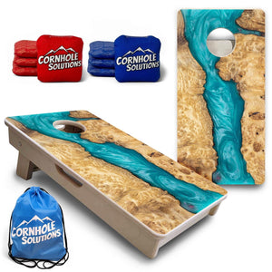 Teal Epoxy - Mini or Vacation Size Cornhole Boards Cornhole Solutions