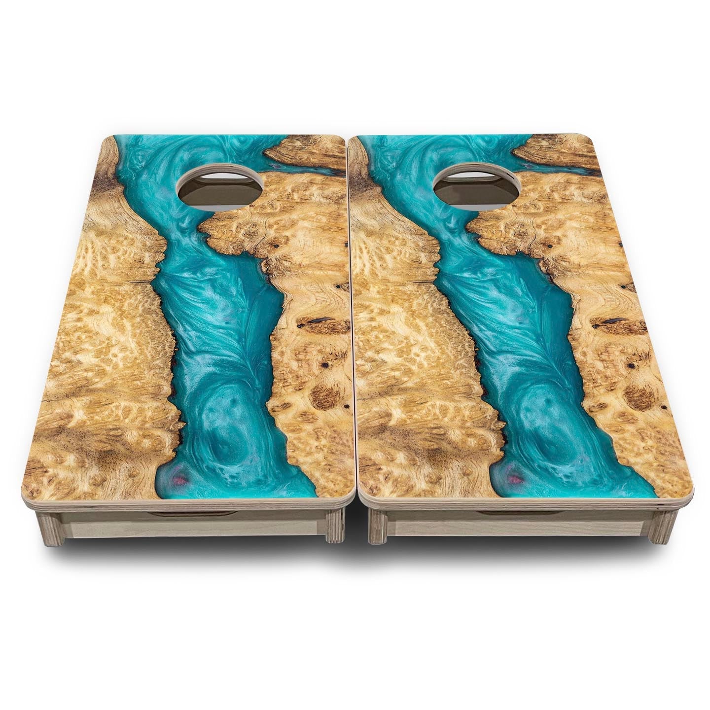 Teal Epoxy - Mini or Vacation Size Cornhole Boards Cornhole Solutions