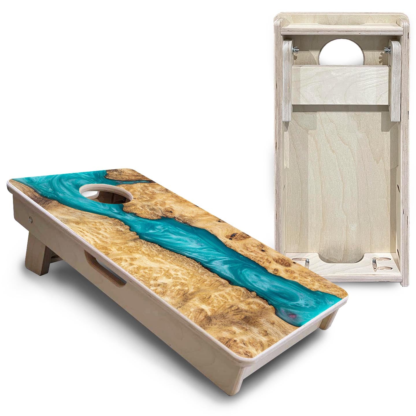 Teal Epoxy - Mini or Vacation Size Cornhole Boards Cornhole Solutions